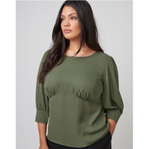 .Lane Bryant Fast Lane 3/4 Sleeve High Waist Top.